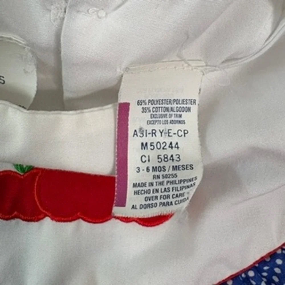 VINTAGE DOTS Romper Baby 3-6 Months 3M 6M Apple Print Fall Ruffle Bloomer